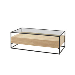 Diivanilaud EVORA tamm / must, 120x60xH40 cm