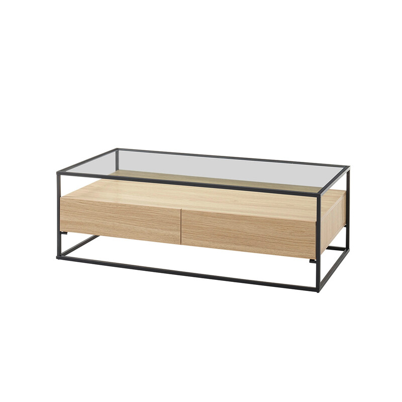 Diivanilaud EVORA tamm / must, 120x60xH40 cm