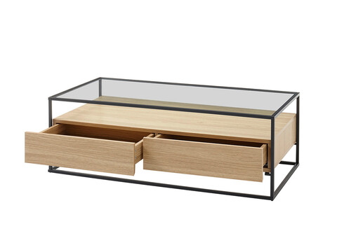 Diivanilaud EVORA tamm / must, 120x60xH40 cm