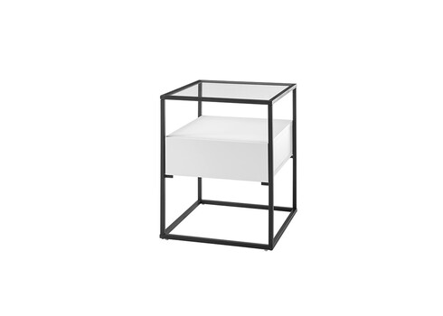 Diivanilaud EVORA valge / must, 43x43xH54 cm