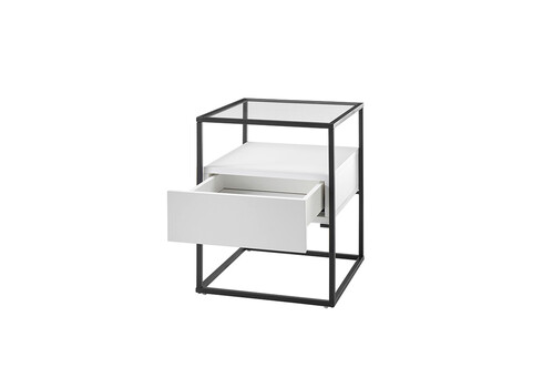 Diivanilaud EVORA valge / must, 43x43xH54 cm