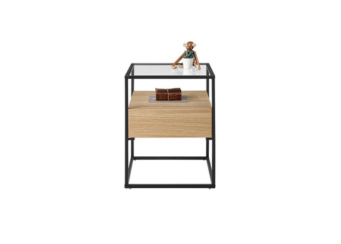 Diivanilaud EVORA tamm / must, 43x43xH54 cm