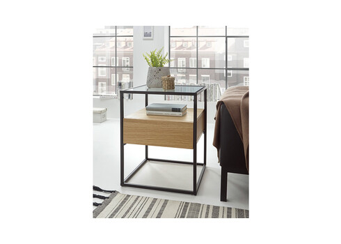 Diivanilaud EVORA tamm / must, 43x43xH54 cm