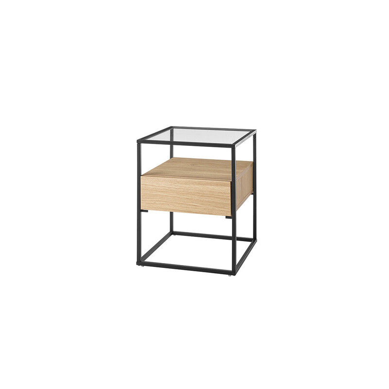 Diivanilaud EVORA tamm / must, 43x43xH54 cm