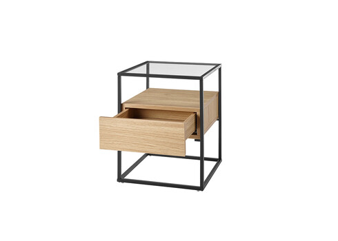 Diivanilaud EVORA tamm / must, 43x43xH54 cm