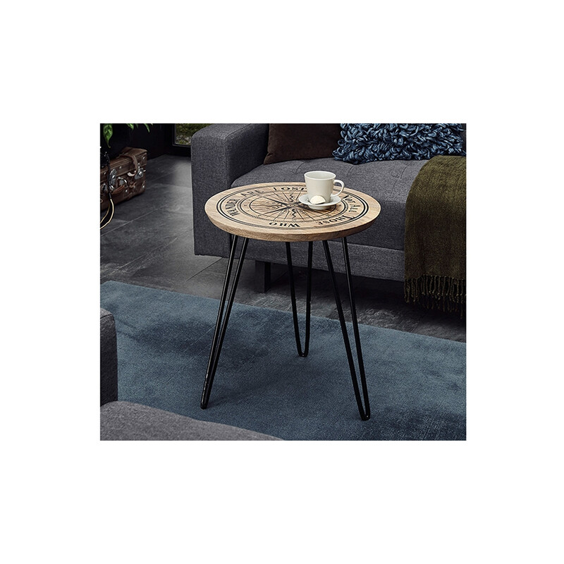 Diivanilaud NEVIS mango / must, D46xH51 cm