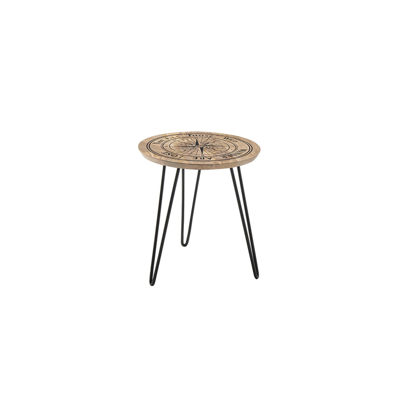 Diivanilaud NEVIS mango / must, D46xH51 cm