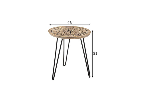 Diivanilaud NEVIS mango / must, D46xH51 cm