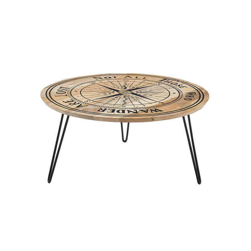 Diivanilaud NEVIS mango / must, D90xH51 cm