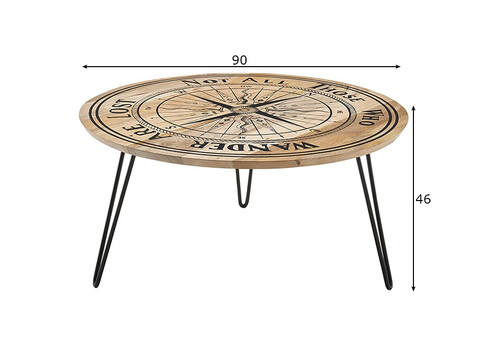 Diivanilaud NEVIS mango / must, D90xH51 cm