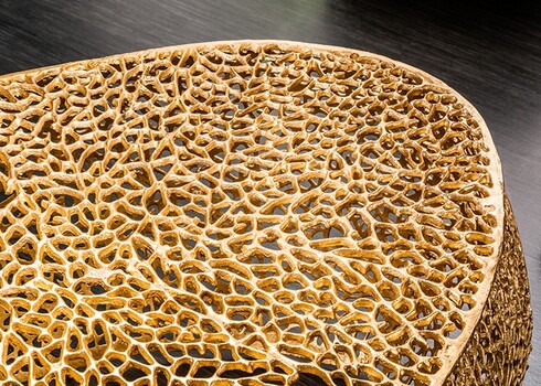 Diivanilaud LEAF kuldne, 122x69xH42 cm