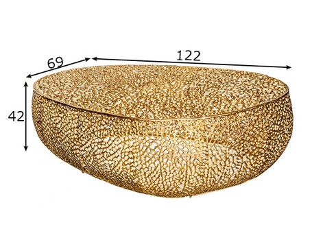 Diivanilaud LEAF kuldne, 122x69xH42 cm