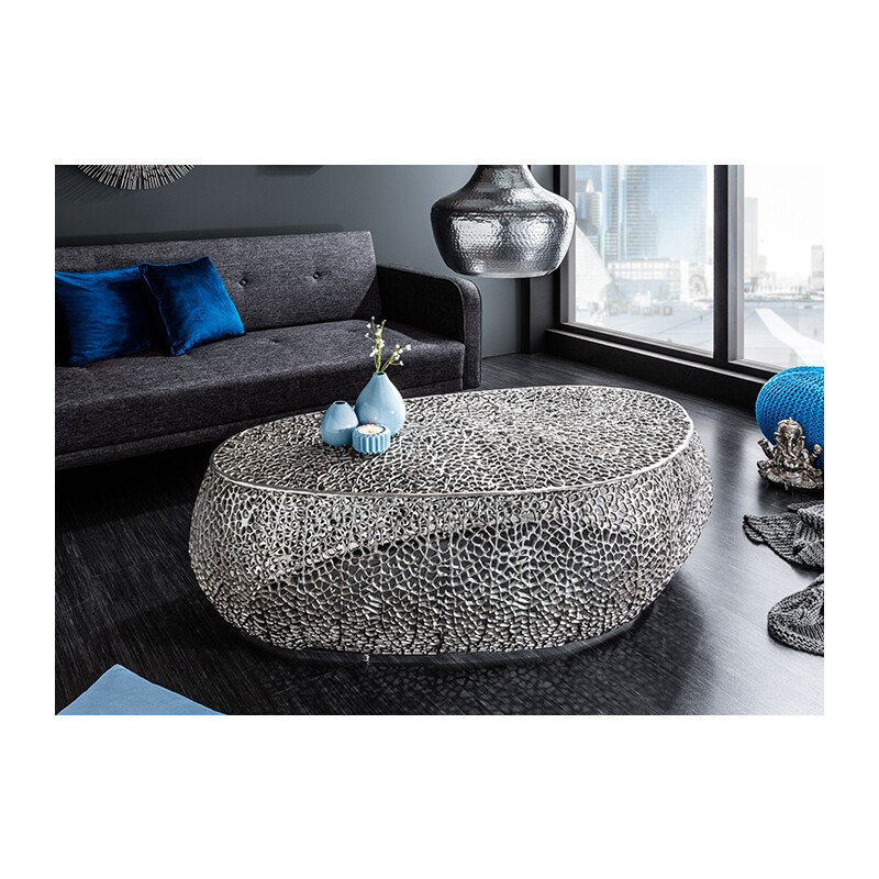 Diivanilaud LEAF hõbe, 122x69xH42 cm