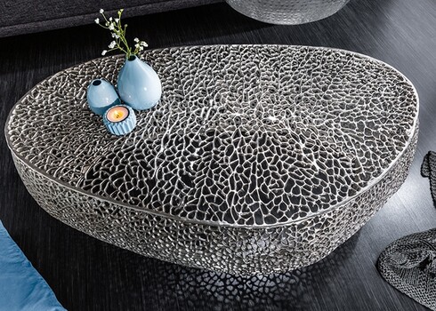 Diivanilaud LEAF hõbe, 122x69xH42 cm