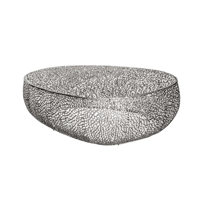 Diivanilaud LEAF hõbe, 122x69xH42 cm