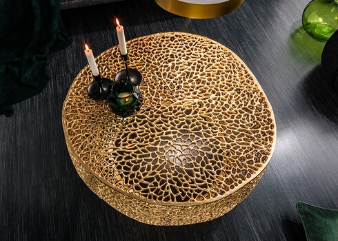 Diivanilaud LEAF kuldne, 80x80xH40 cm