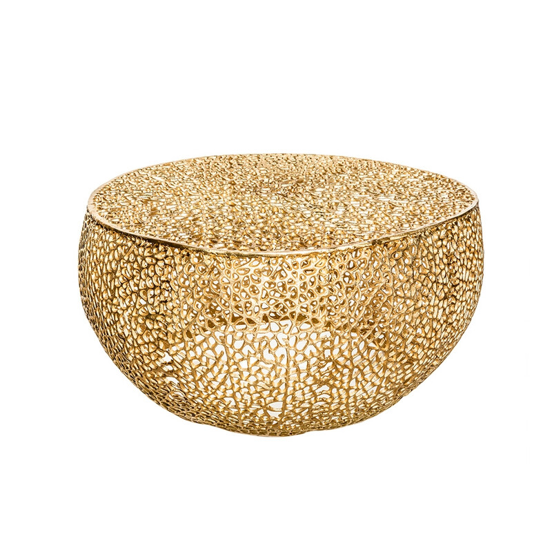 Diivanilaud LEAF kuldne, 80x80xH40 cm