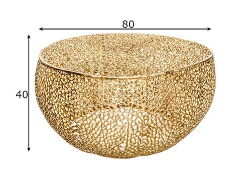 Diivanilaud LEAF kuldne, 80x80xH40 cm