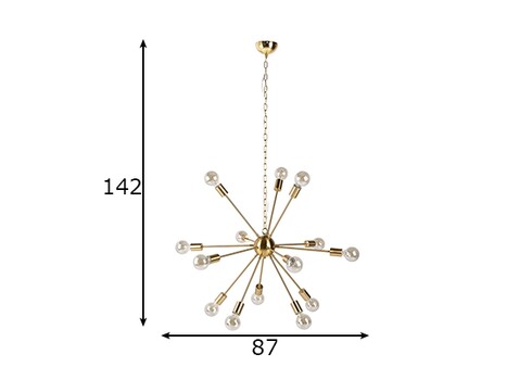 Rippvalgusti SPUTNIK kuldne, 87x87xH142 cm