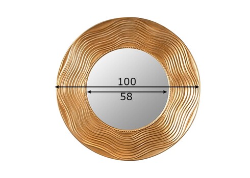 Seinapeegel CIRCLE kuldne, D100x4 cm