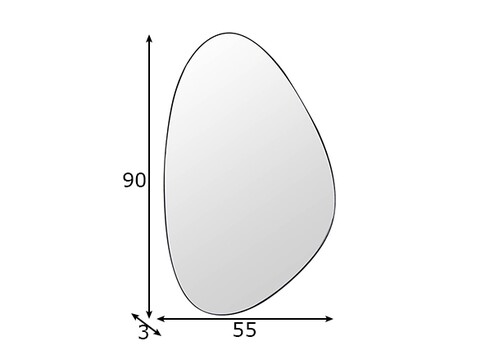 Seinapeegel NOEMI must, 55x3xH90 cm