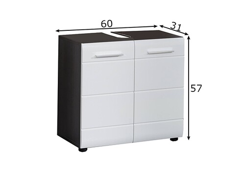 Valamukapp LINE hall / valge, 60x34xH56 cm