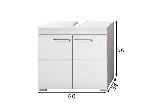 Valamukapp AMANDA valge läige / valge, 60x34xH56 cm