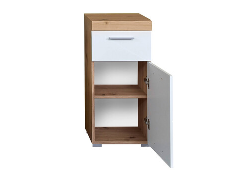 Vannitoakapp AMANDA valge kõrgläige / tamm, 37x31xH79 cm