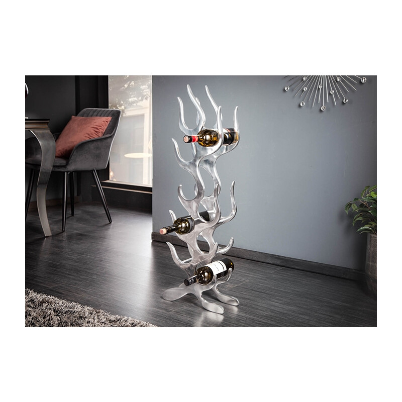 Veiniriiul FLAMES hõbedane, 25x15xH95 cm