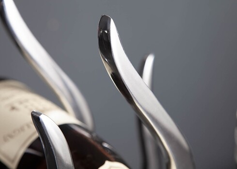 Veiniriiul FLAMES hõbedane, 25x15xH95 cm