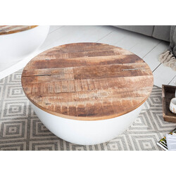 Diivanilaud INDUSTRIAL STORAGE valge / mango, D60xH31 cm