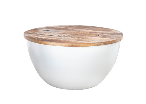 Diivanilaud INDUSTRIAL STORAGE valge / mango, D60xH31 cm