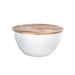 Diivanilaud INDUSTRIAL STORAGE valge / mango, D60xH31 cm