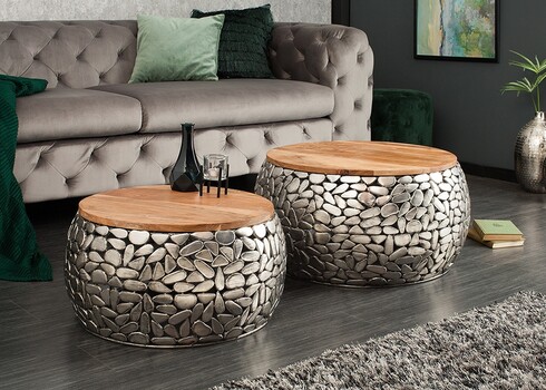 Diivanilaudade komplekt STONE MOSAIC hõbe