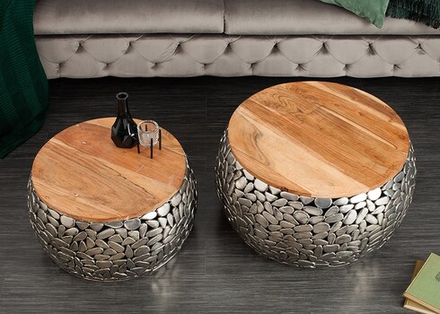 Diivanilaudade komplekt STONE MOSAIC hõbe