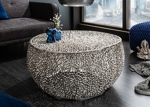 Diivanilaud LEAF hõbe, 80x80xH40 cm