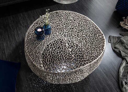 Diivanilaud LEAF hõbe, 80x80xH40 cm