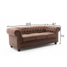 Diivan CHESTERFIELD II antiikpruun, 205x87xH72 cm