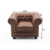 Tugitool CHESTERFIELD antiikpruun, 105x87xH72 cm