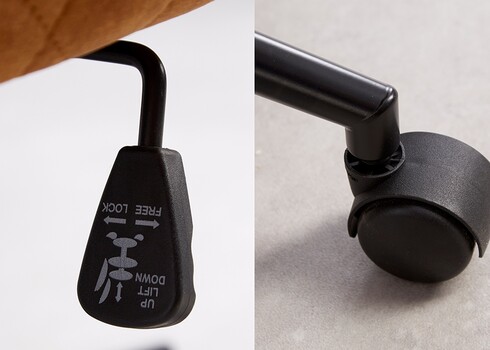 Kontoritool EUPHORIA sinepikollane, 58x61xH81-91 cm