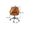 Kontoritool EUPHORIA sinepikollane, 58x61xH81-91 cm