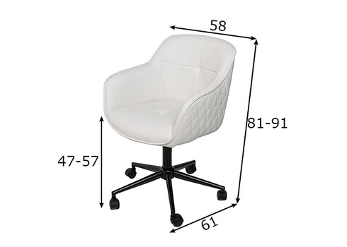 Kontoritool EUPHORIA valge, 58x61xH81-91 cm