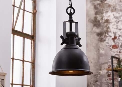 Rippvalgusti INDUSTRIAL must, D29xH45 cm