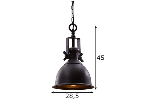 Rippvalgusti INDUSTRIAL must, D29xH45 cm