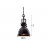 Rippvalgusti INDUSTRIAL must, D29xH45 cm