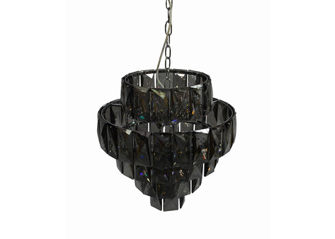 Rippvalgusti CRYSTAL tumehall, D50xH51 cm