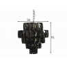Rippvalgusti CRYSTAL tumehall, D50xH51 cm
