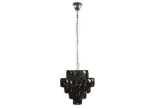 Rippvalgusti CRYSTAL tumehall, D50xH51 cm