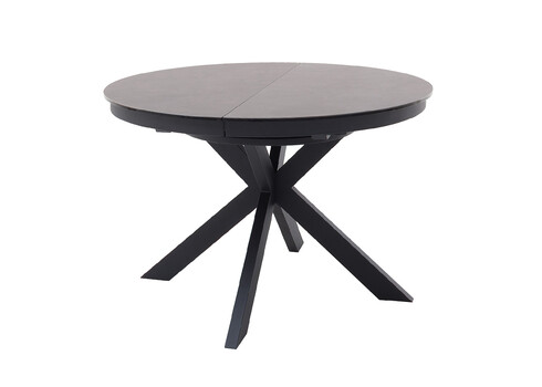 Pikendatav söögilaud WINNIPEG antratsiit / must, 120(160)x120xH76 cm