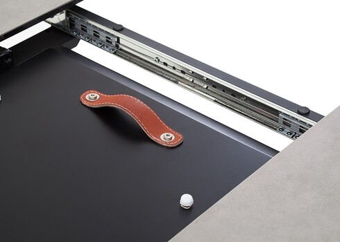 Pikendatav söögilaud WINNIPEG antratsiit / must, 120(160)x120xH76 cm